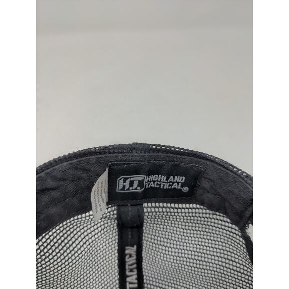 Highland Tactical Patriotic Hat Mesh Back Snapback Embroidered Flag Black OSFM - Picture 11 of 11